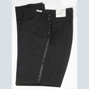 $160 Jos A Bank Black Tuxedo Pants Formal Tailored Fit Unhemmed Men's Size 46R